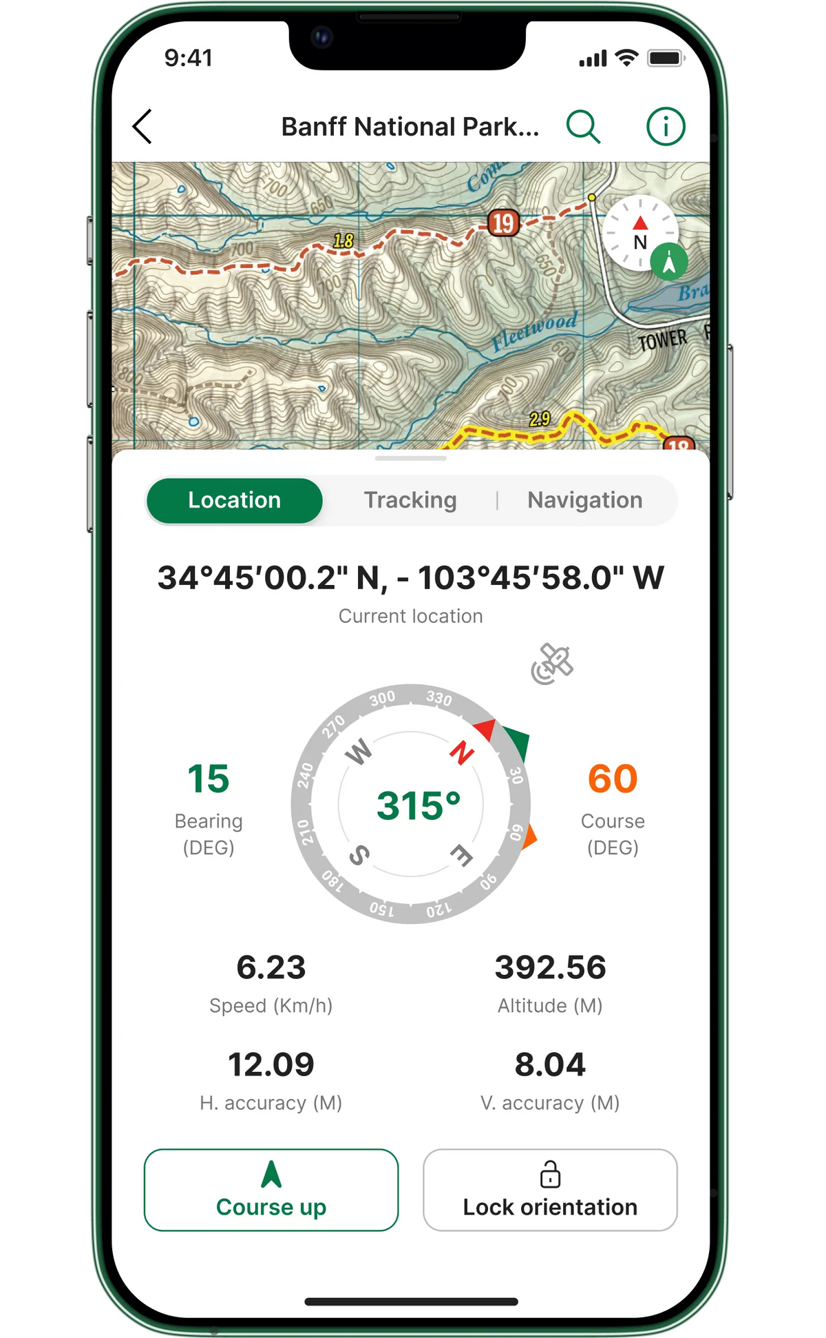 A map within the Avenza Maps App